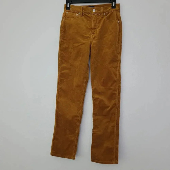 J. Crew Pants - J.CREW Womens Corduroy Straight Pant Size 25 Brown Cotton Mid Rise 5-Pockets